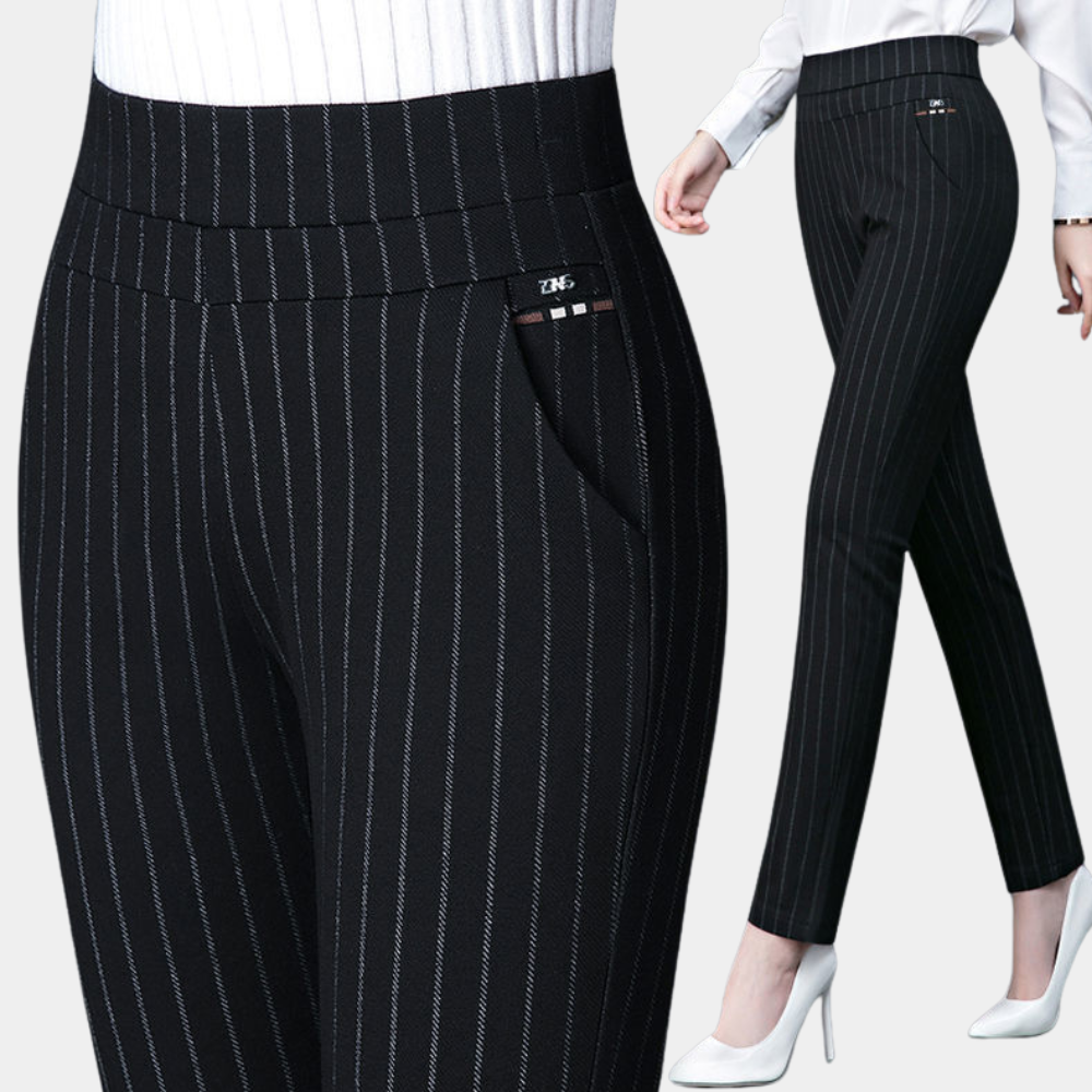 Amélie | Stretch stof herfst broek voor dames met hoge taille design