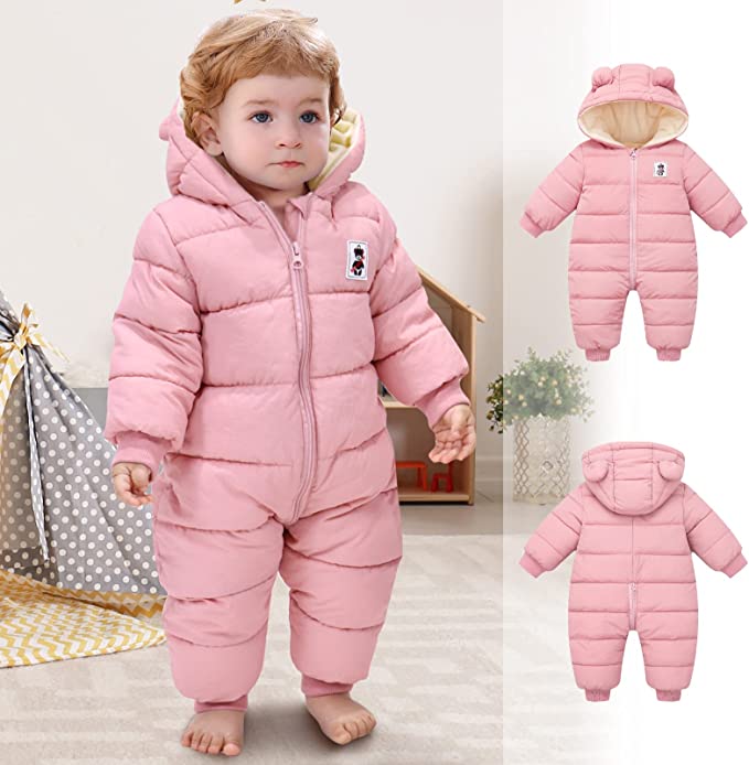 Little Baby Winter Romper met Schattige Berenoortjes - Warme Romper voor de Wintermaanden