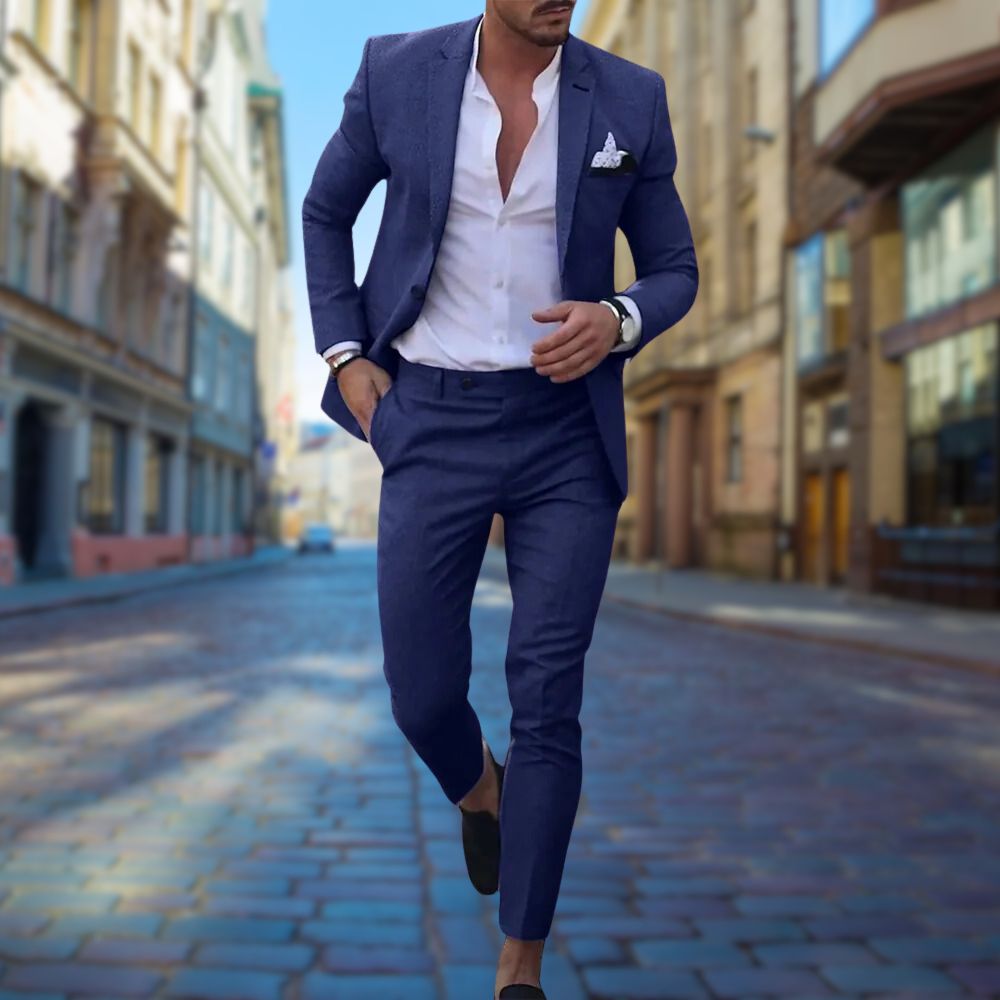 Michael | Slim fit wolmix herfst pak voor heren met moderne elegante uitstraling