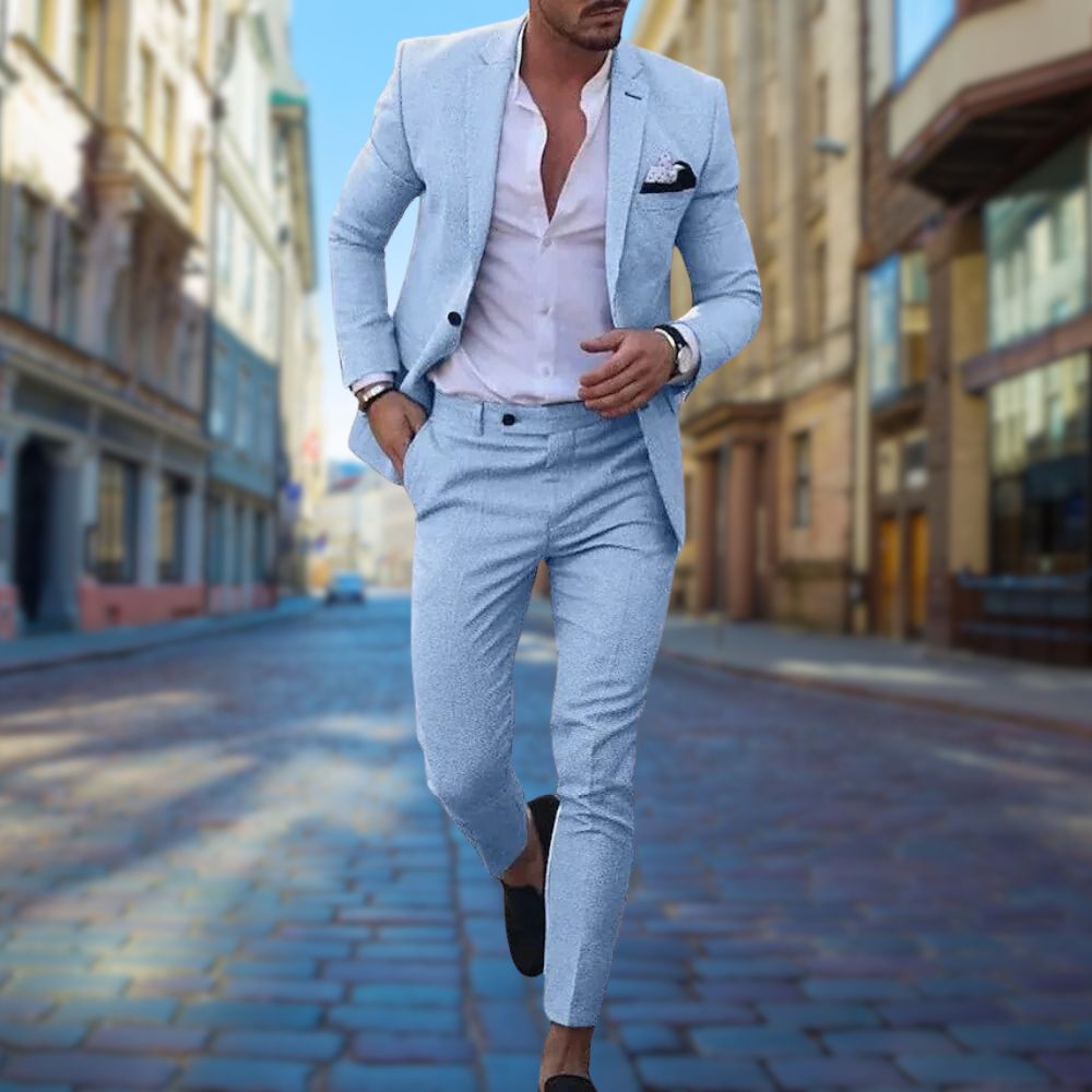 Michael | Slim fit wolmix herfst pak voor heren met moderne elegante uitstraling