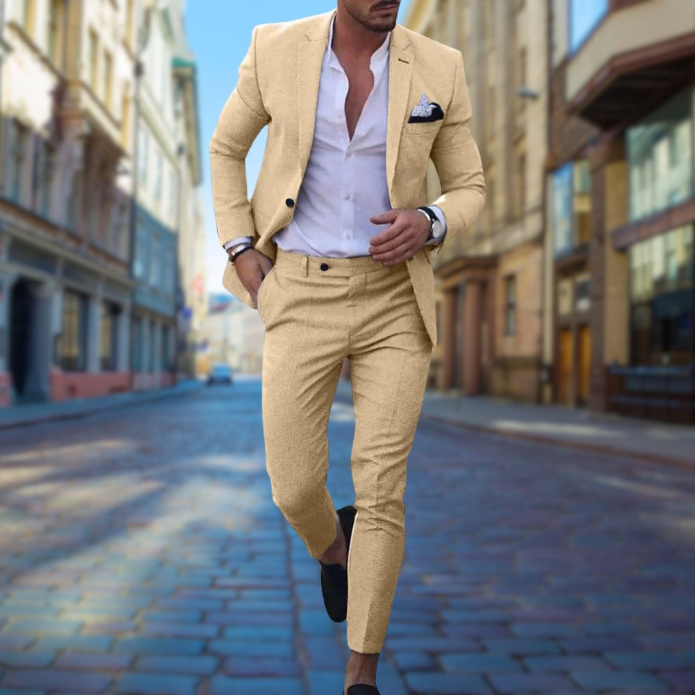 Michael | Slim fit wolmix herfst pak voor heren met moderne elegante uitstraling