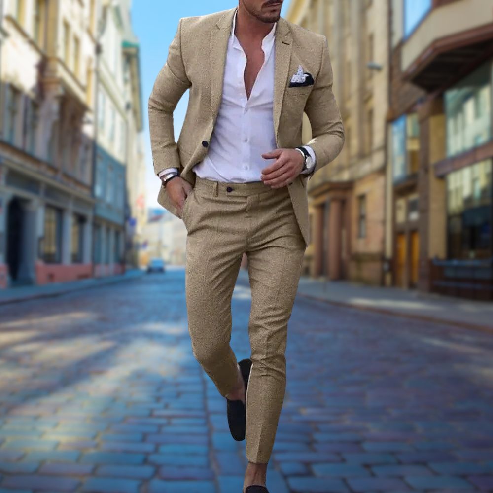 Michael | Slim fit wolmix herfst pak voor heren met moderne elegante uitstraling