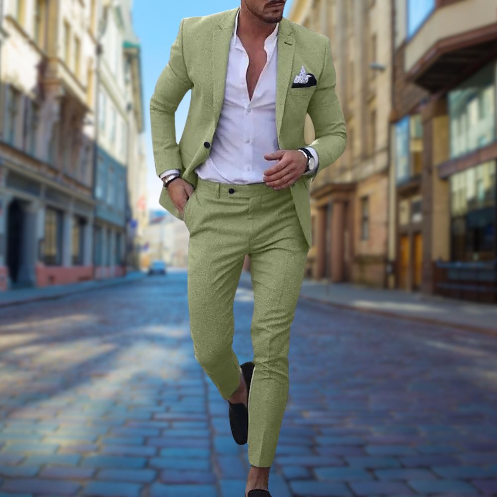 Michael | Slim fit wolmix herfst pak voor heren met moderne elegante uitstraling