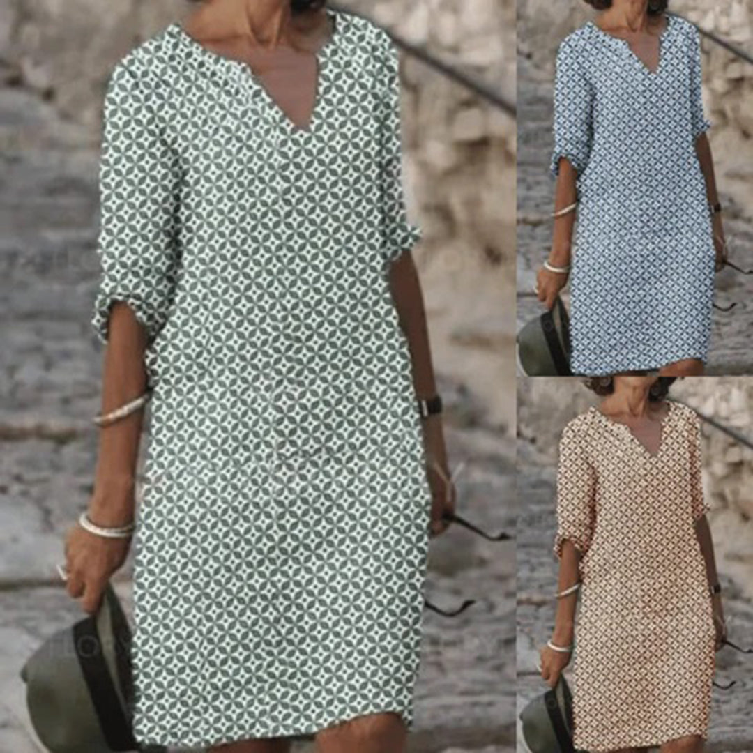 Elegante zomerjurk met uniek ontwerp en luchtige pasvorm