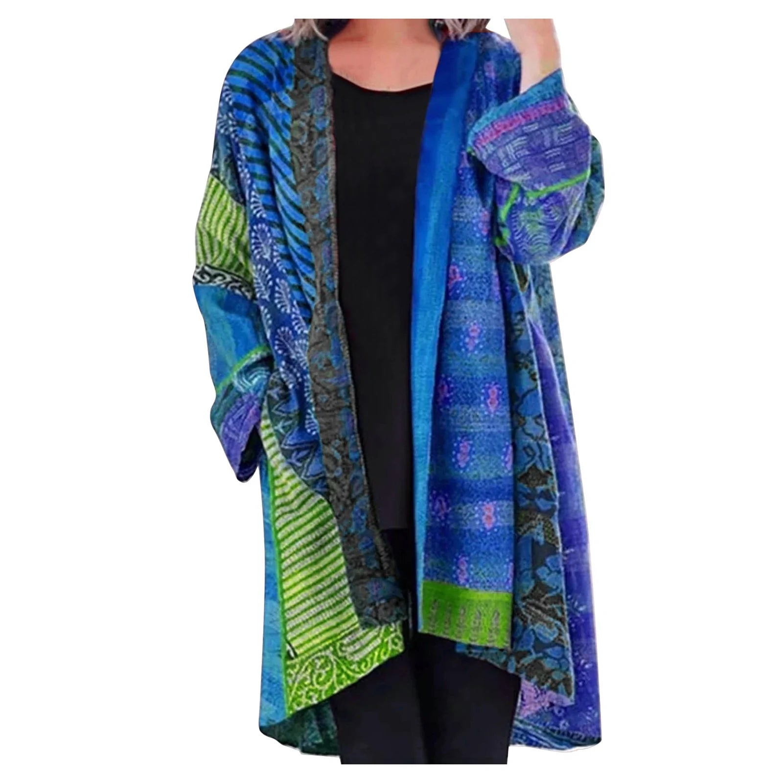 Noa | Zachte ademende katoenmix herfsttrui voor dames met vintage patchworklook