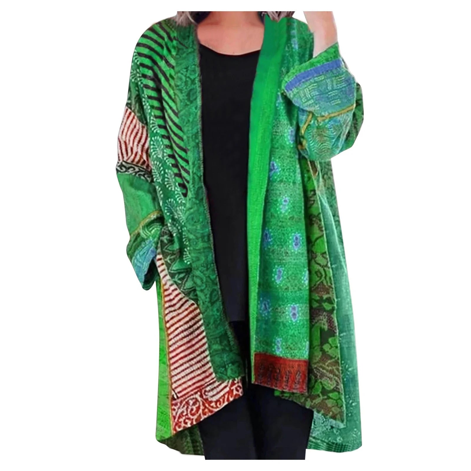 Noa | Zachte ademende katoenmix herfsttrui voor dames met vintage patchworklook