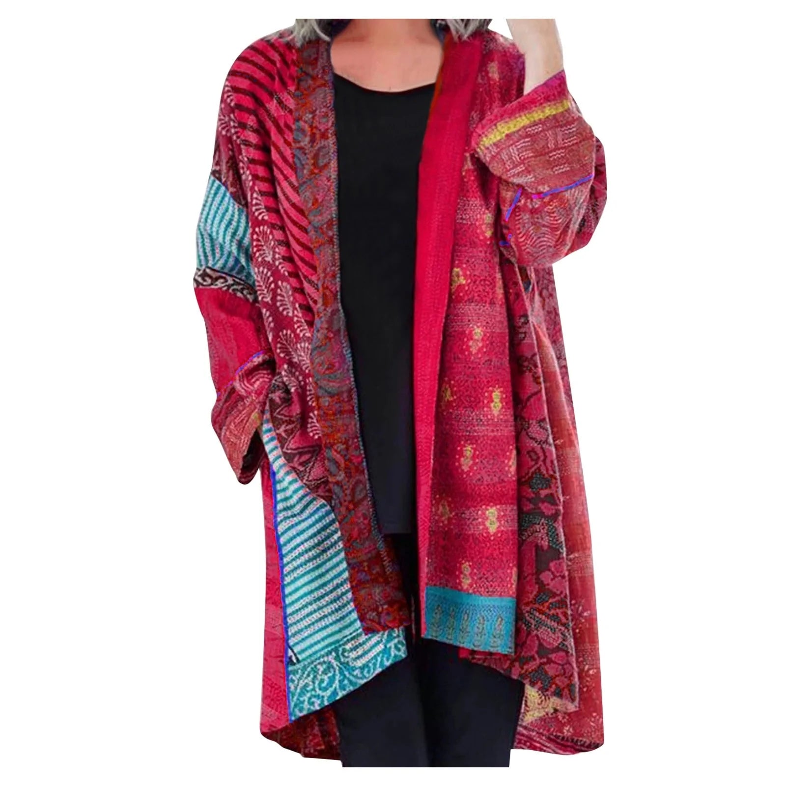 Noa | Zachte ademende katoenmix herfsttrui voor dames met vintage patchworklook