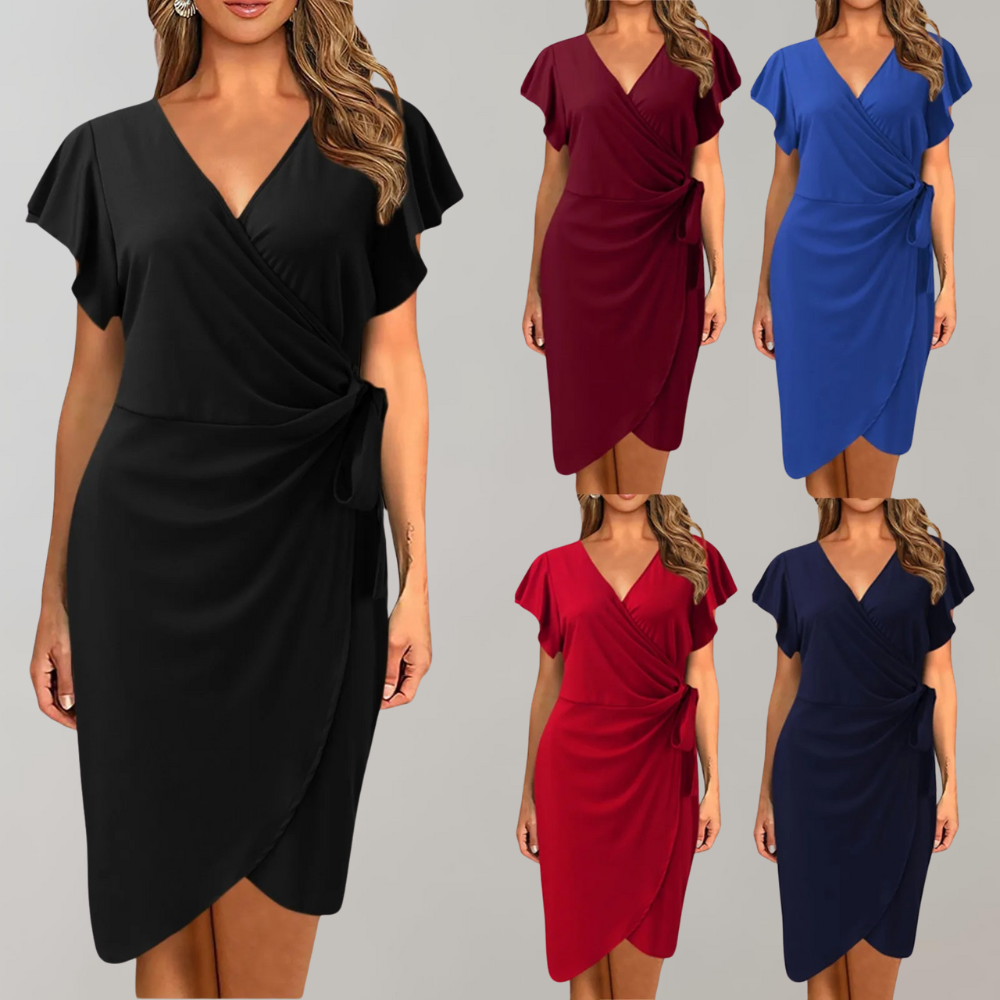 Zomerjurk met knielengte, ademend comfort en tijdloos ontwerp