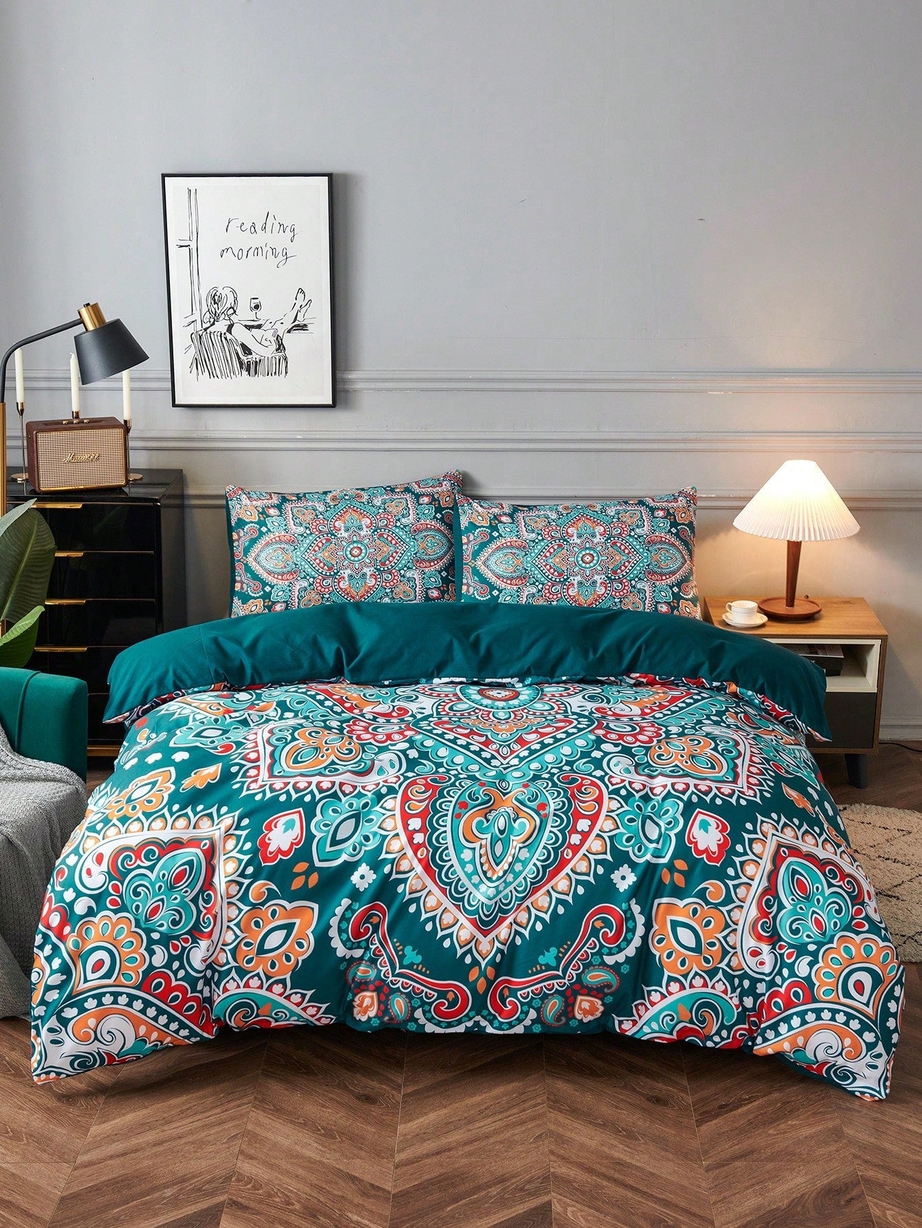Natuurpatroon Dekbedovertrekset - Moderne Stijl met Inspirerende Grafische Prints (3-Delig)