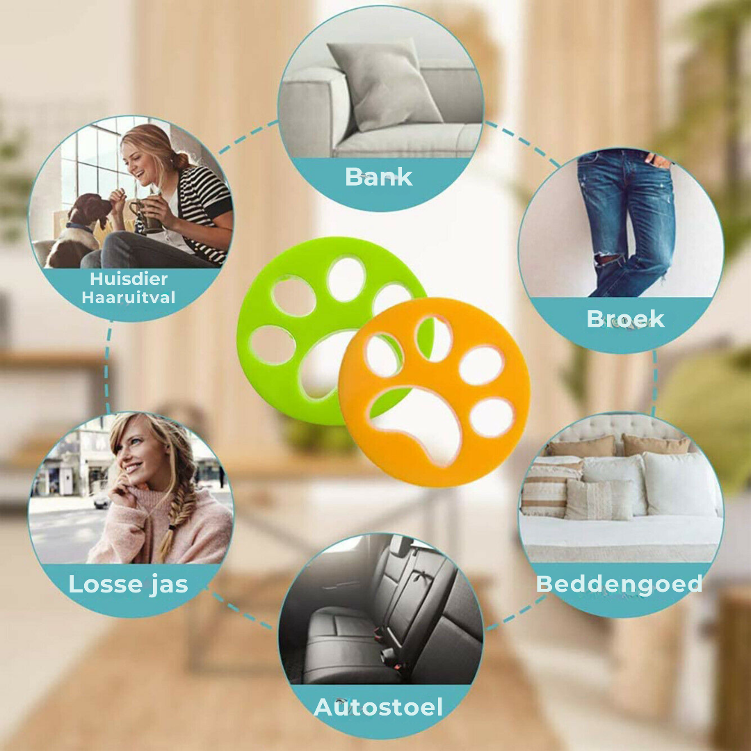 Herbruikbare Huisdierharen Wasfilters - Set van 4 voor Schone Was