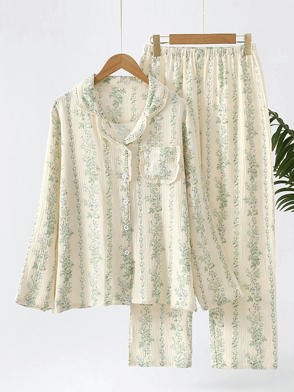 Amalia - Pyjama Set Met Bloemenprint En Kant Luxe Voor Elke Nacht