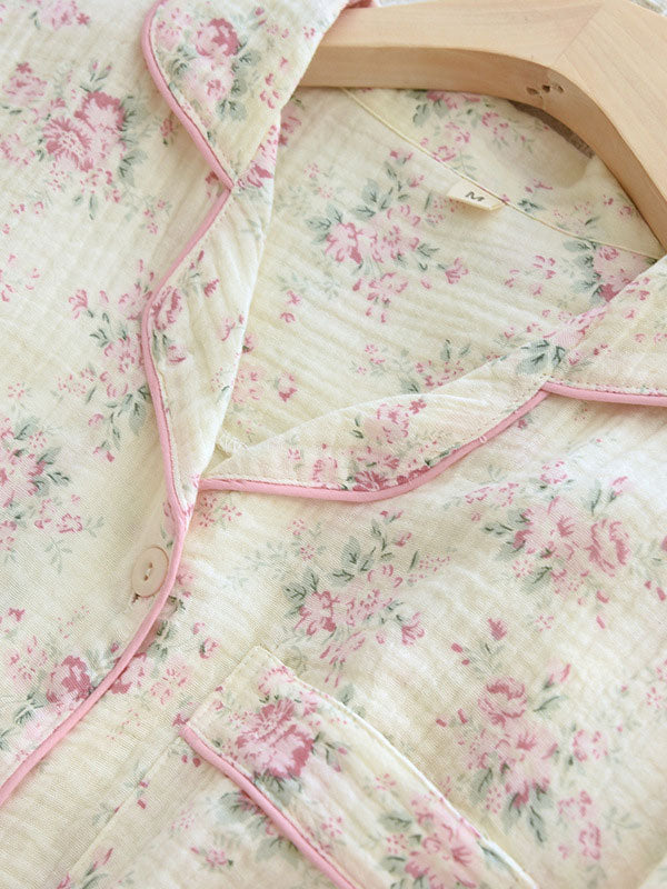 Chiara - Katoenen Pyjama Set Met Bloemenprint Voor Dames