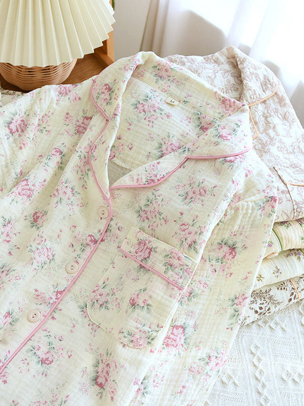 Chiara - Katoenen Pyjama Set Met Bloemenprint Voor Dames