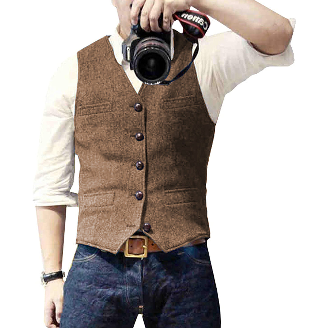 Oliver | Herfst gilet voor heren van wolmix met klassieke uitstraling