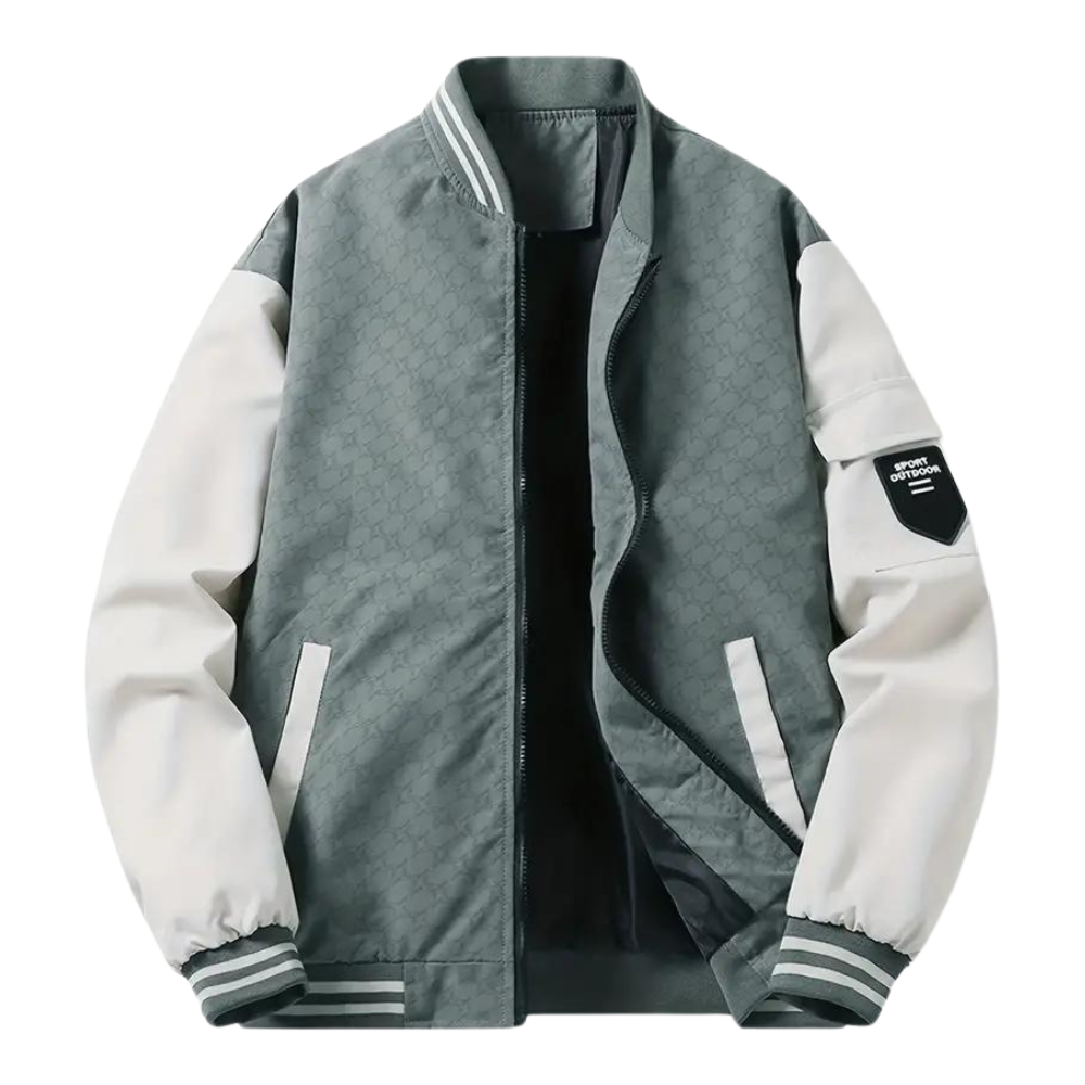 Olivier | Lichtgewicht herfst bomberjack van polyester voor heren in sportieve contrasterende stijl