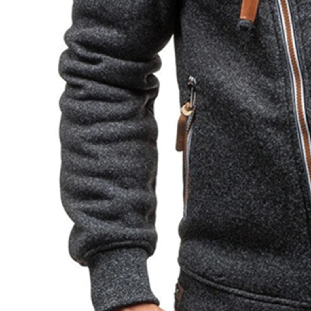 Paul | Zachte warme fleece herfst hoodie voor heren met asymmetrisch design