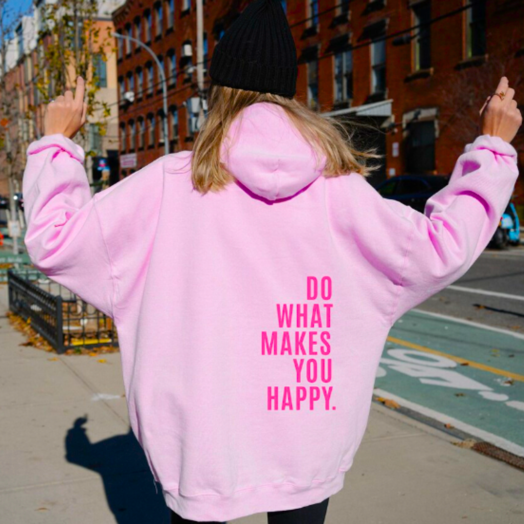 Keekee | Oversized comfortabele katoenmix herfst hoodie voor dames met inspirerende rugprint