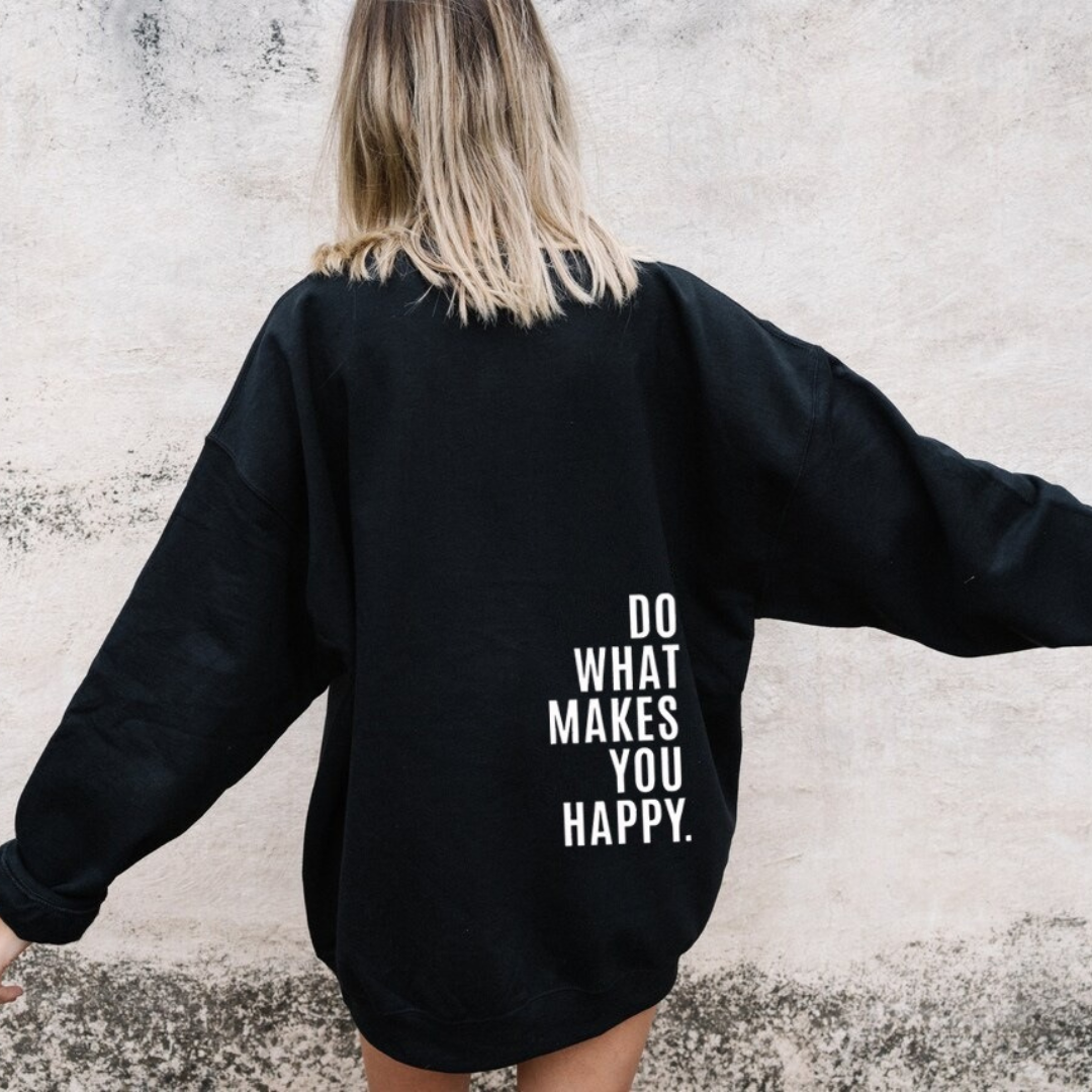 Keekee | Oversized comfortabele katoenmix herfst hoodie voor dames met inspirerende rugprint