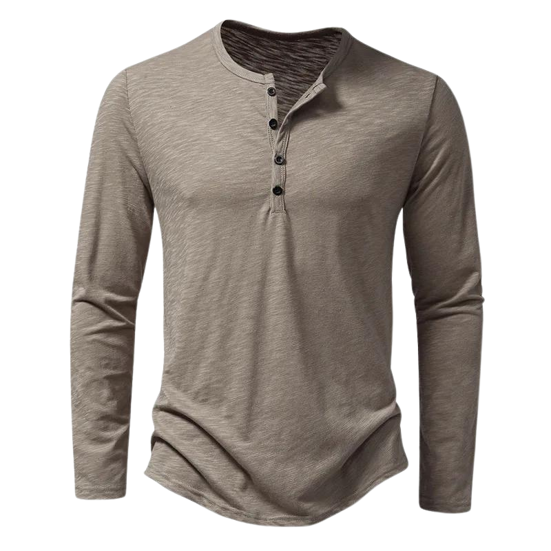 Milan | Zacht ademend shirt met lange mouwen voor heren van premium materiaal met stijlvolle knoopsluiting