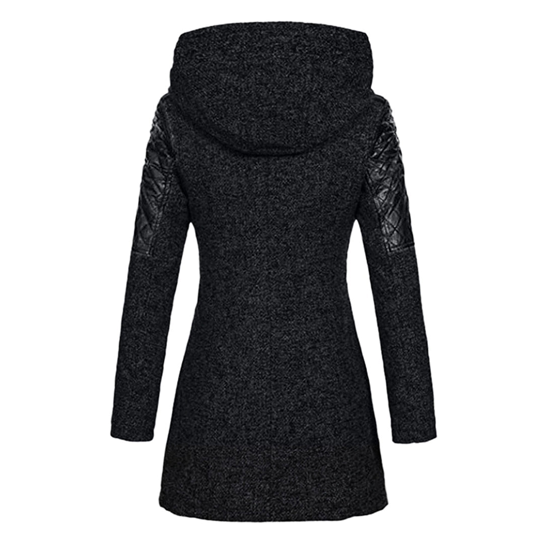 Emma | Lange warme winterjas voor dames met capuchon en moderne details