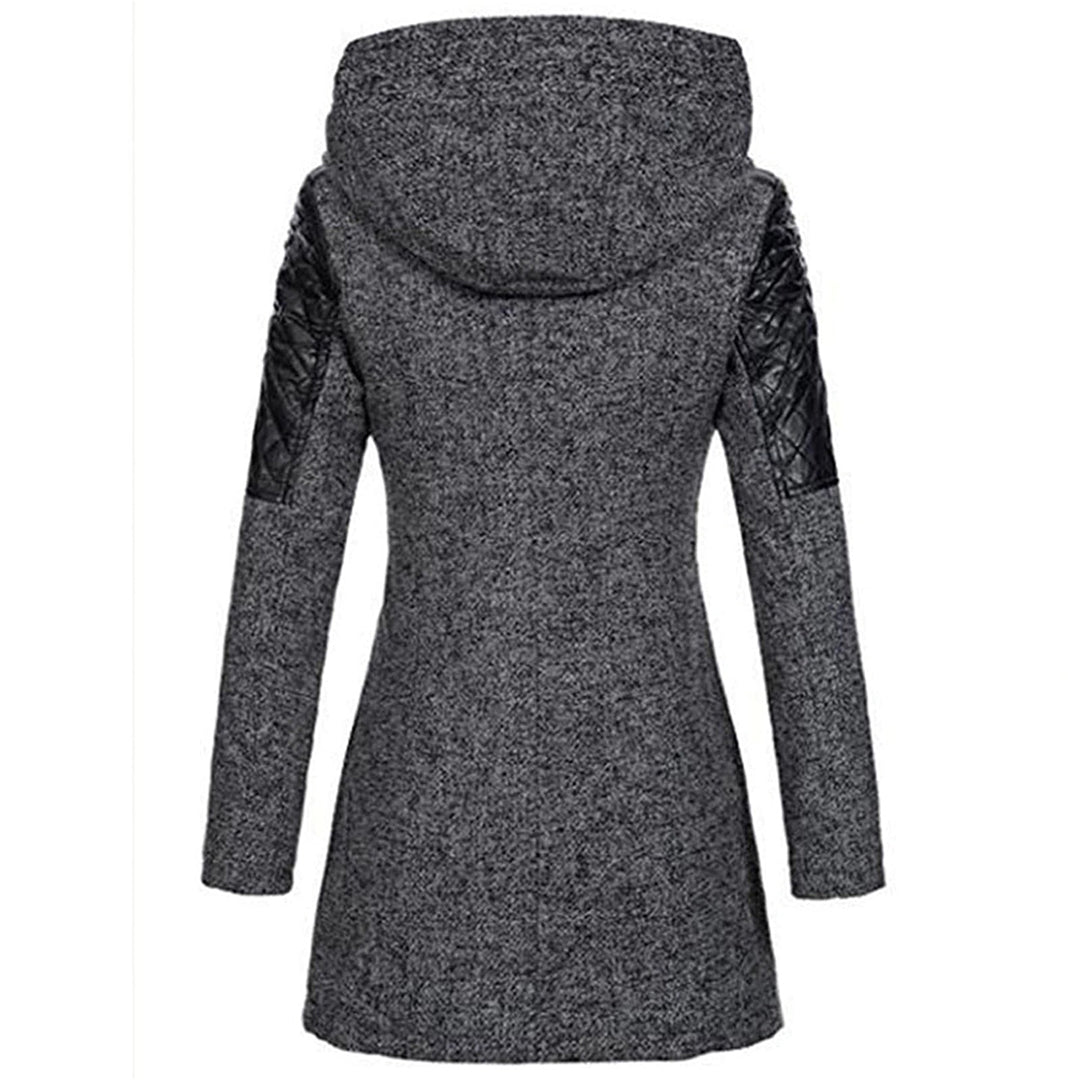 Emma | Lange warme winterjas voor dames met capuchon en moderne details