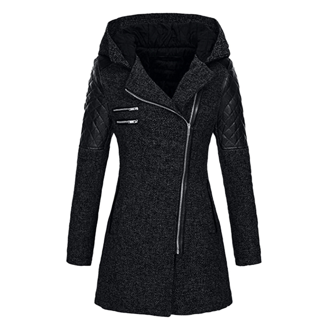 Emma | Lange warme winterjas voor dames met capuchon en moderne details