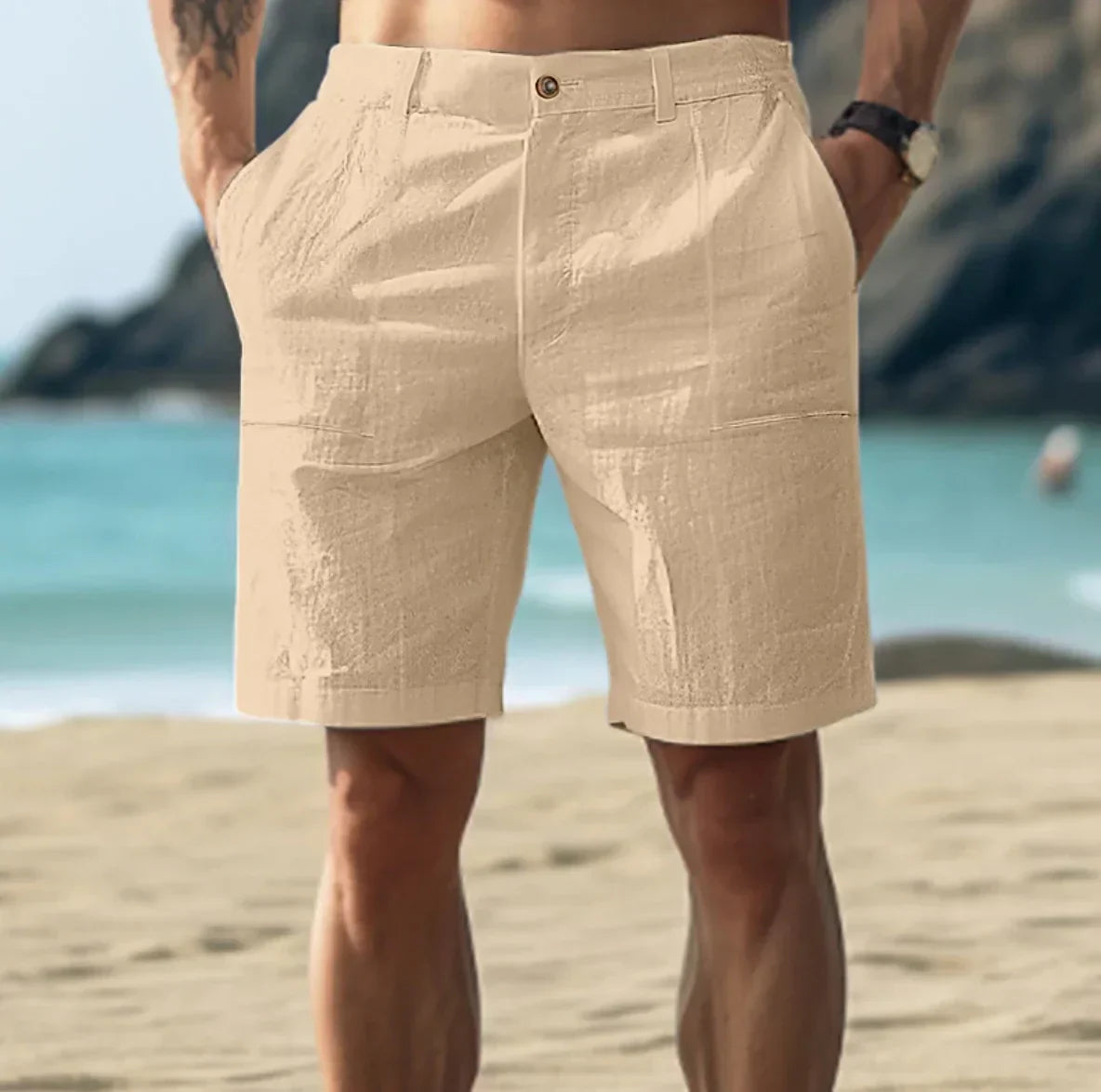 Sven - Casual linnen short heren
