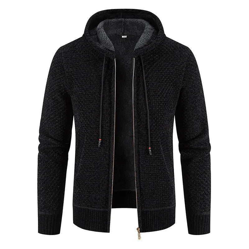 Rens | Warme ademende herfstcardigan voor heren van gebreide stof met fleecevoering en stoere uitstraling