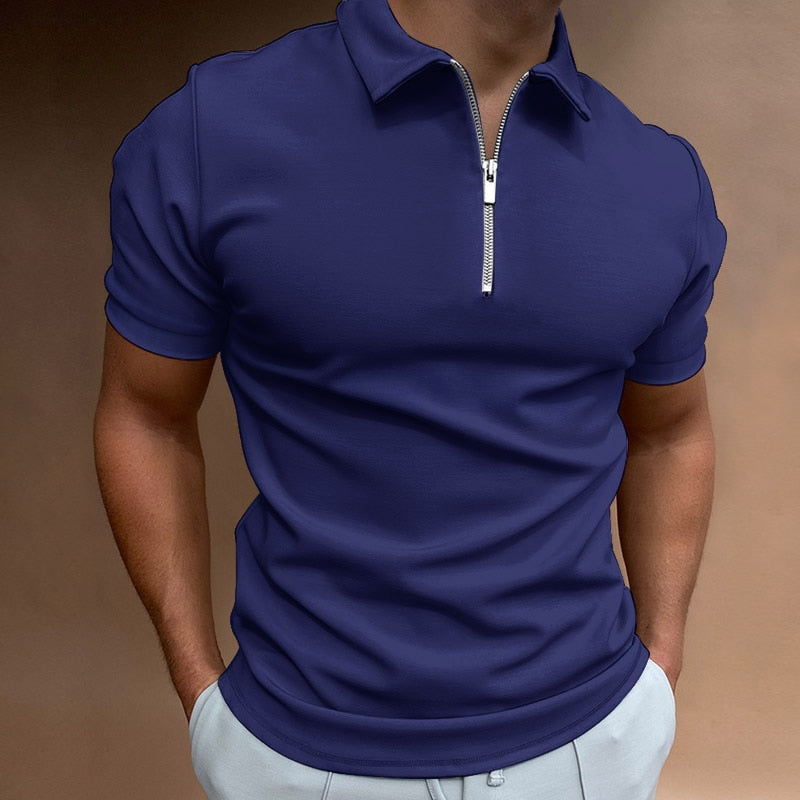 Tobias - Zip-Up Polo met Moderne Uitstraling