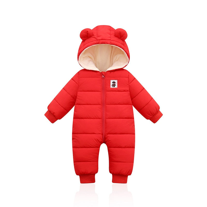 Little Baby Winter Romper met Schattige Berenoortjes - Warme Romper voor de Wintermaanden