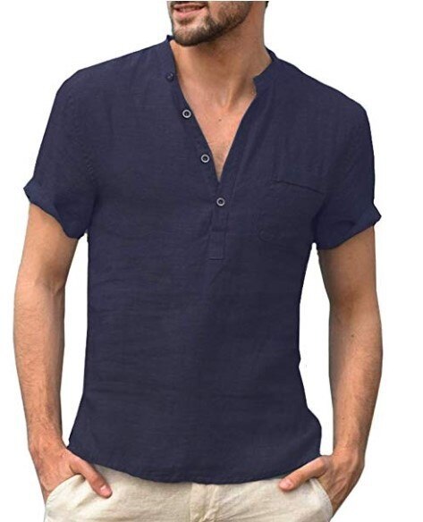 Heren linnen overhemd korte mouw – Casual comfort met natuurlijke charme voor warme zomerdagen