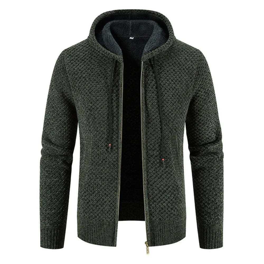Rens | Warme ademende herfstcardigan voor heren van gebreide stof met fleecevoering en stoere uitstraling
