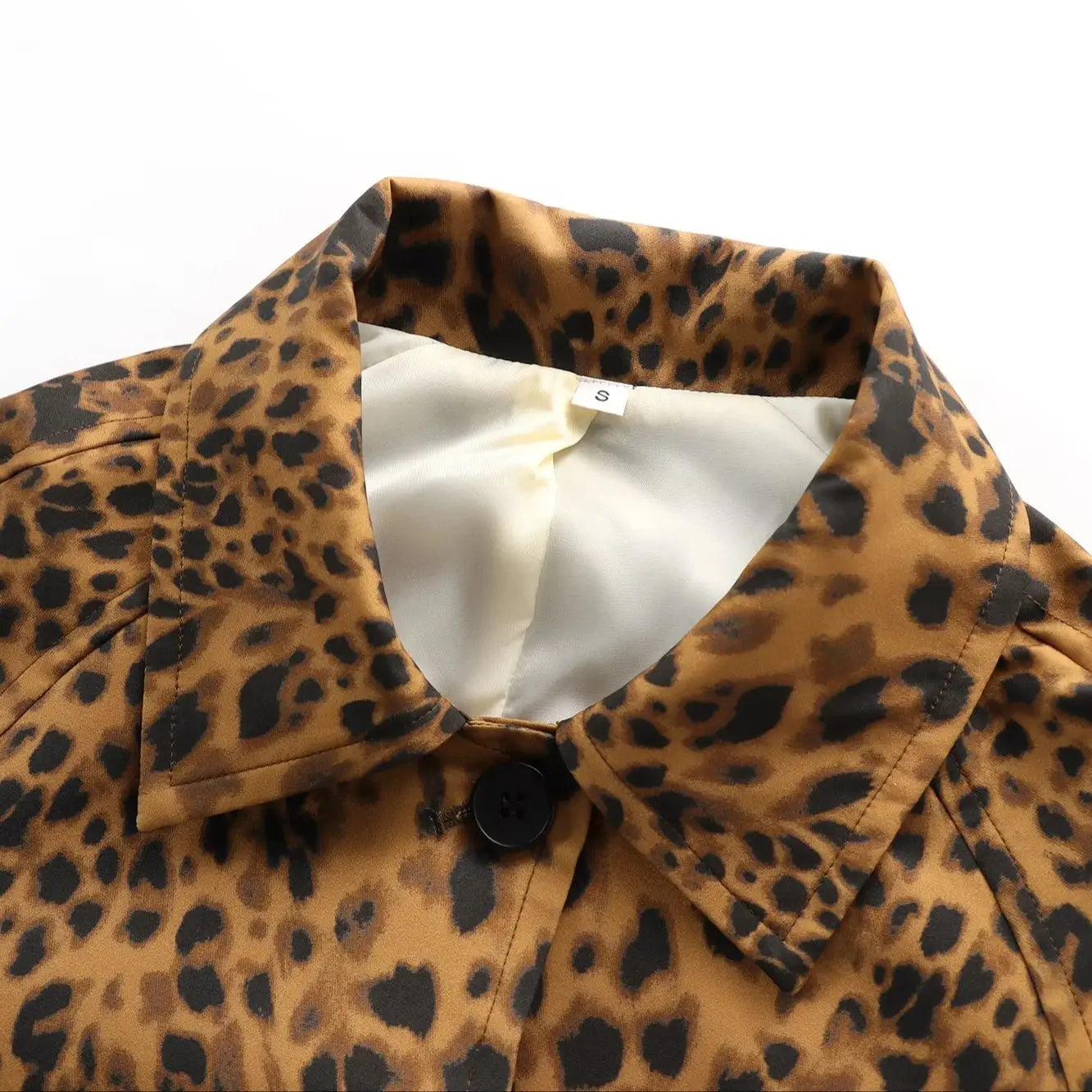 Eva - Luipaardprint Dames Trenchcoat met Zakken