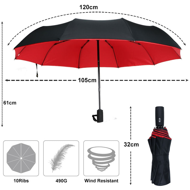 Windproof Stormparaplu - Opvouwbare Paraplu voor Regen en Storm