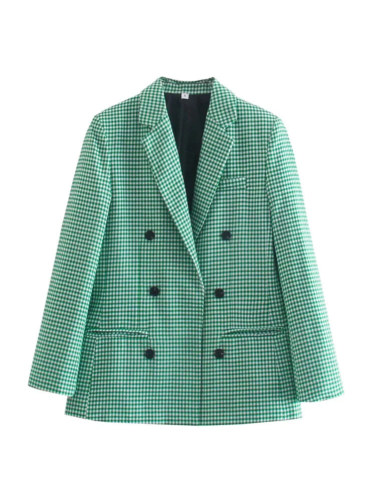 Kai - Geruite blazer in vintage stijl