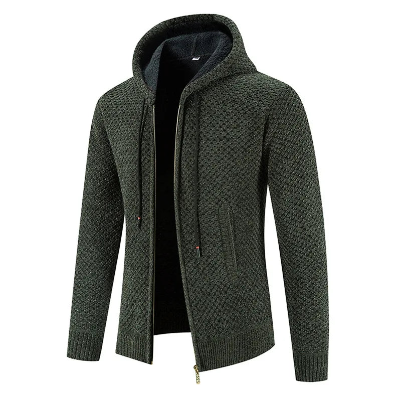 Rens | Warme ademende herfstcardigan voor heren van gebreide stof met fleecevoering en stoere uitstraling