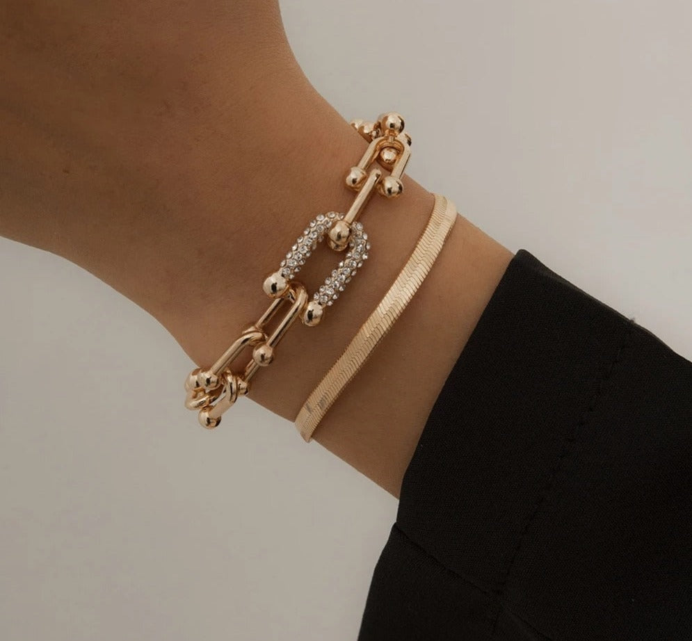 Esmee - Gouden of Zilveren 2-delige Armbandenset