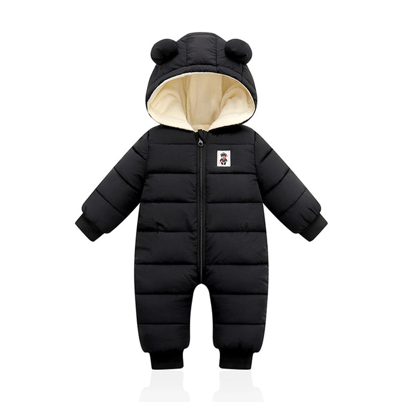 Little Baby Winter Romper met Schattige Berenoortjes - Warme Romper voor de Wintermaanden