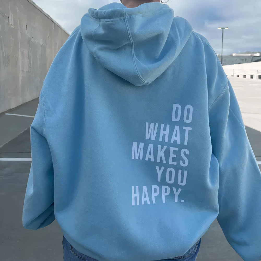 Keekee | Oversized comfortabele katoenmix herfst hoodie voor dames met inspirerende rugprint