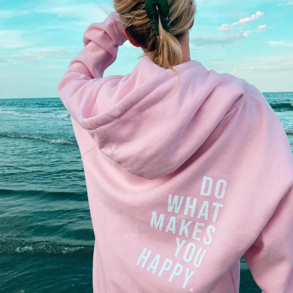 Keekee | Oversized comfortabele katoenmix herfst hoodie voor dames met inspirerende rugprint