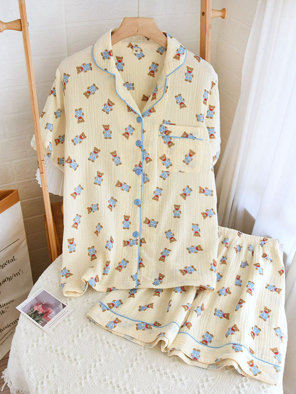 Mila - Katoenen Pyjama Set Met Schattige Beerprint