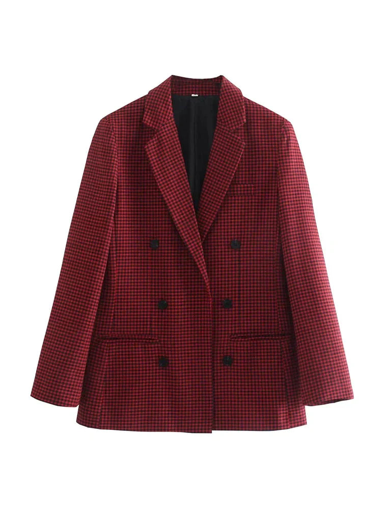 Kai - Geruite blazer in vintage stijl