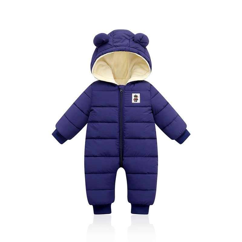 Little Baby Winter Romper met Schattige Berenoortjes - Warme Romper voor de Wintermaanden