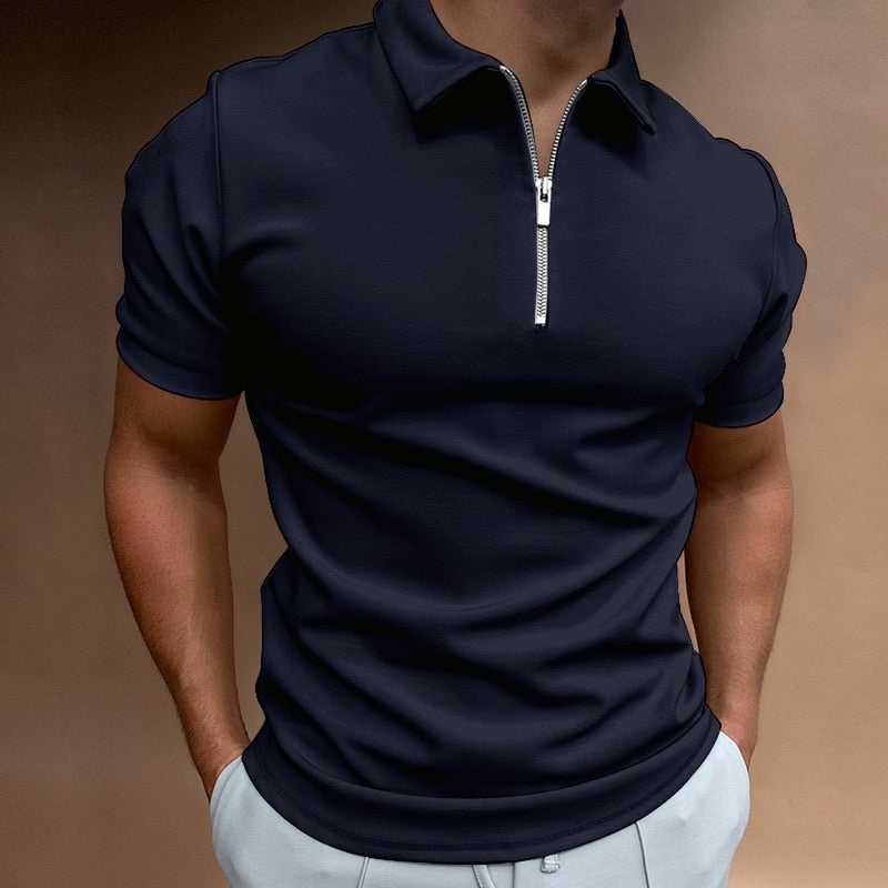 Tobias - Zip-Up Polo met Moderne Uitstraling