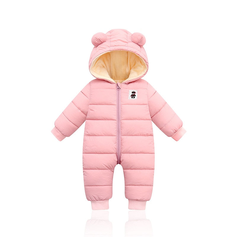 Little Baby Winter Romper met Schattige Berenoortjes - Warme Romper voor de Wintermaanden