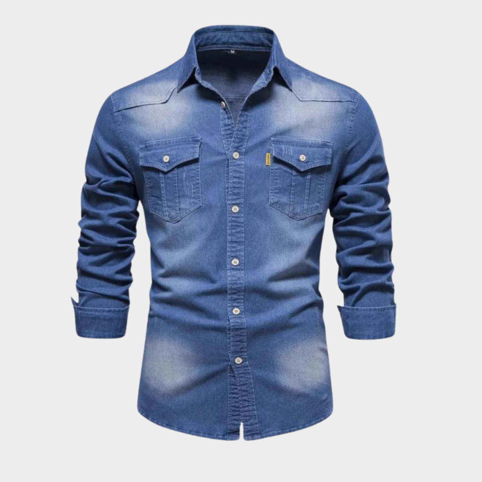 Elias - Denim Overhemd met Moderne Pasvorm