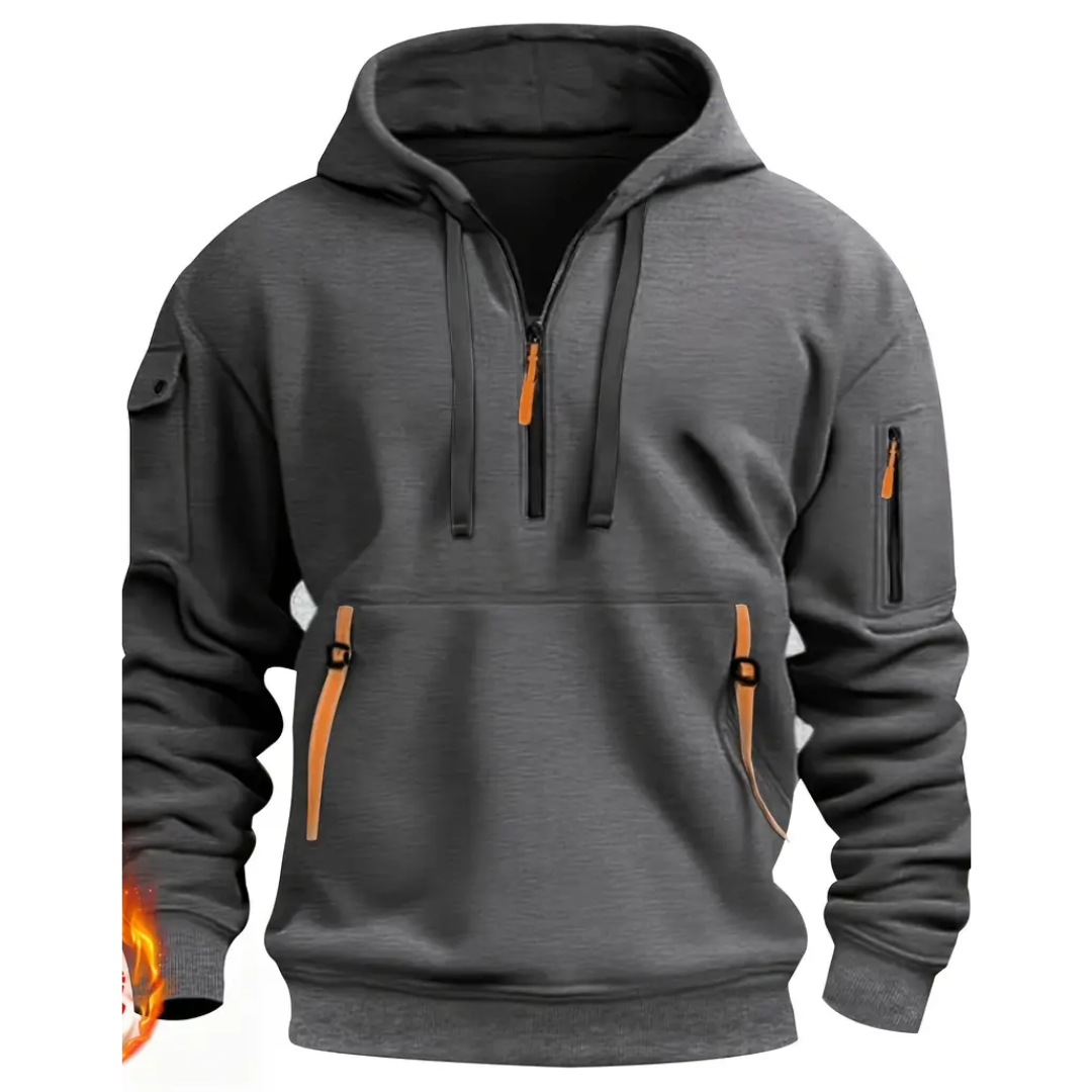 Max - Warme Hoodie met Halve Rits voor Heren