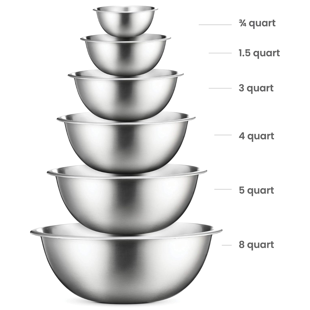 Roestvrijstalen Mengkommen Set - Nestbare, Vaatwasserbestendige Kommen voor Keukengebruik
