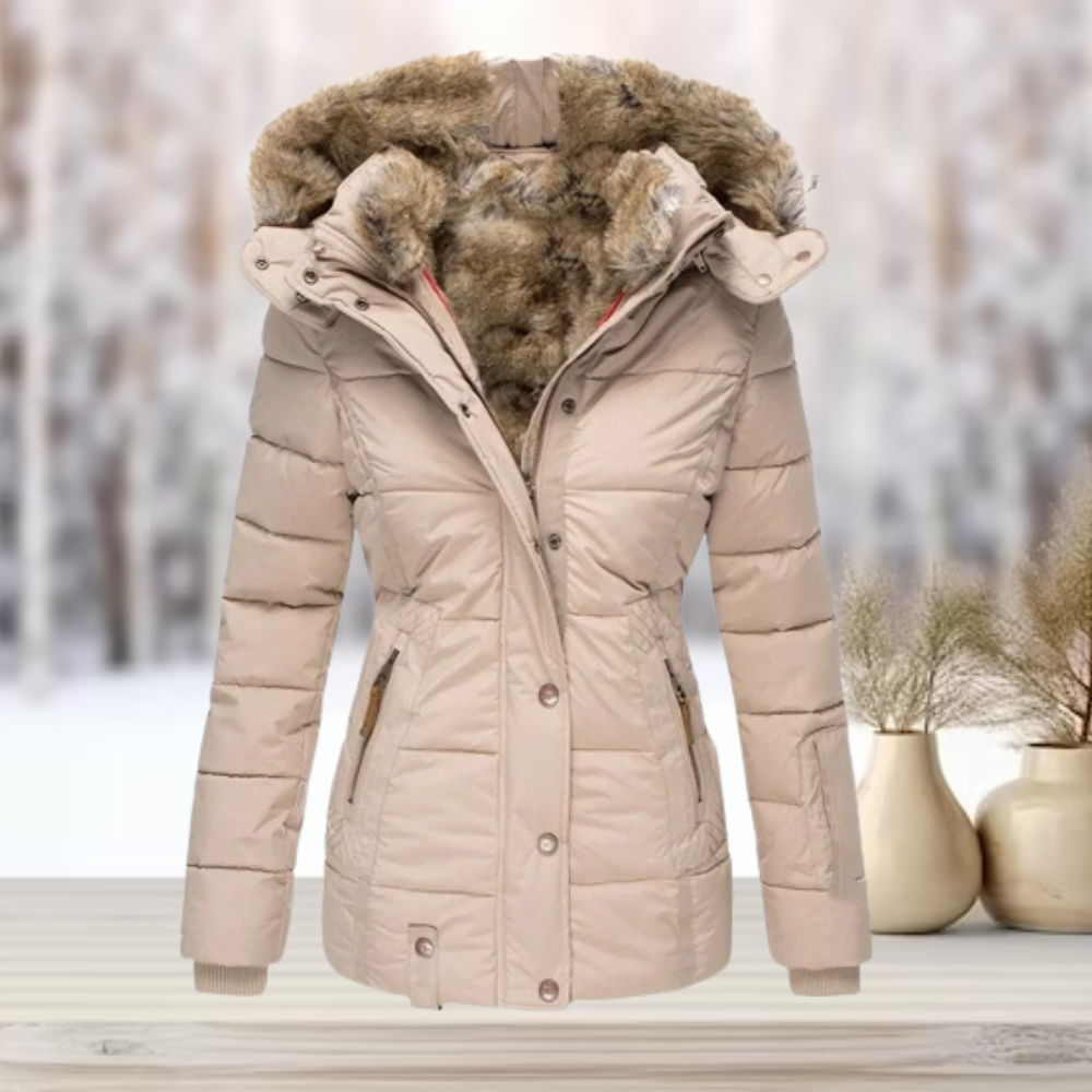 Camille | Warme winterjas dames met imitatiebont