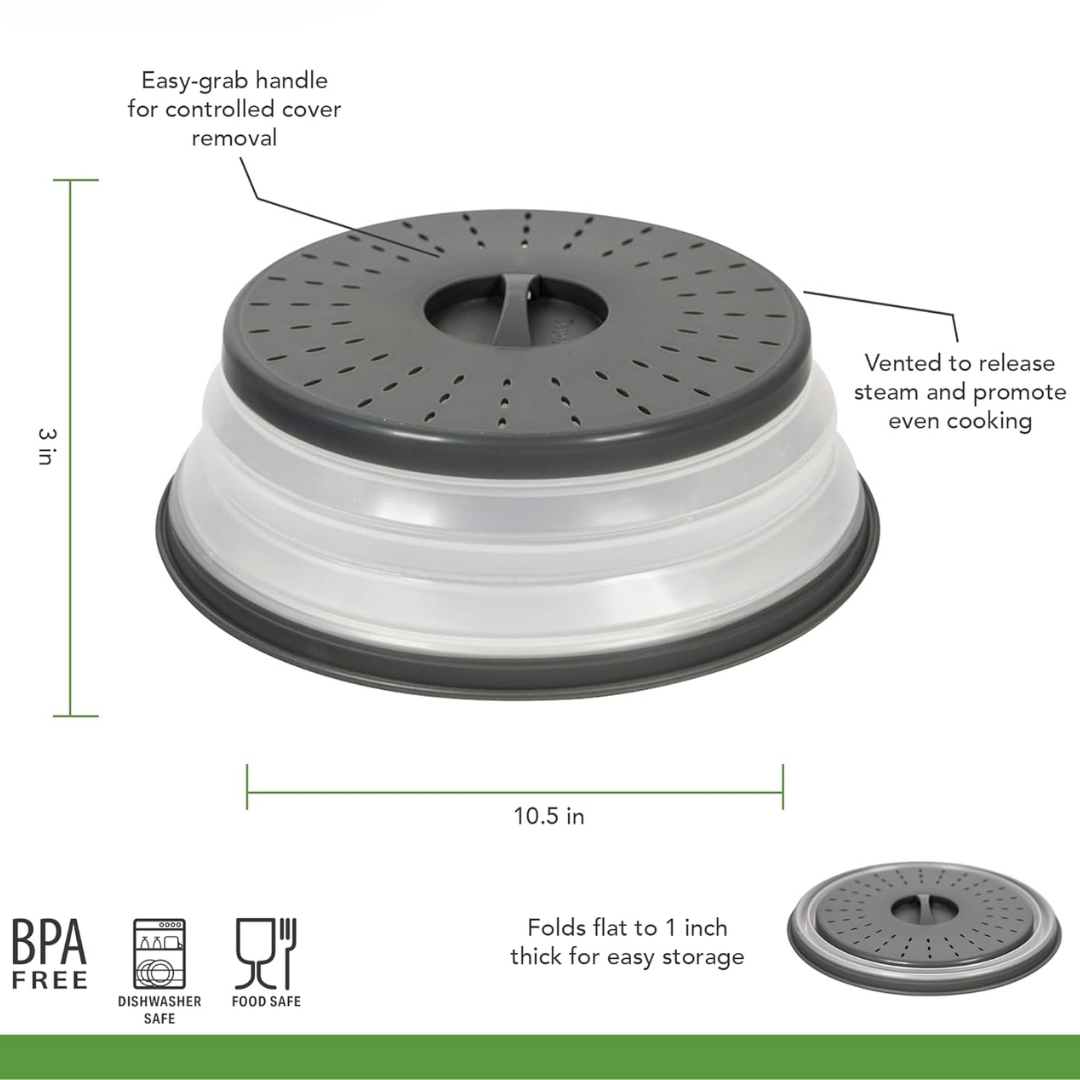 Opvouwbaar Magnetron Spetterdeksel van Siliconen - Bescherm Je Keuken tegen Spatten